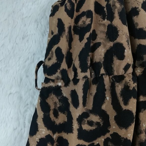 Shein Curve‎ Womens Dress Maxi High Low Leopard Print Front Slit V Neck 2XL - Picture 5 of 10